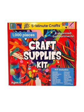 5-Minute Crafts1000-Piece Craft Supplies Kit 8 Organized Compartments Ages 6+